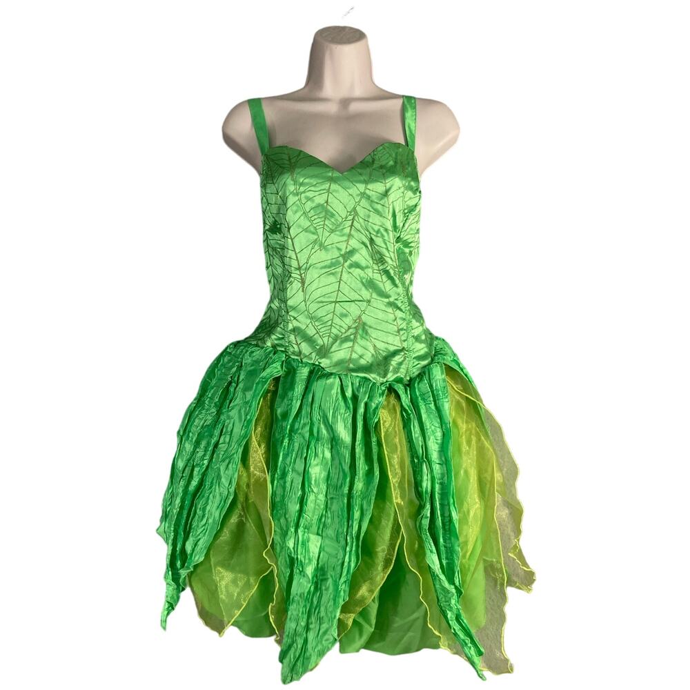 Disney Disguise Women's Tinkerbell Costume Dress Size 12 Green Cosplay NO WINGS